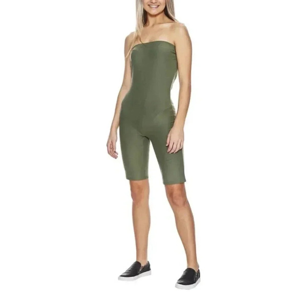 Derek Heart Green Tube Top Romper - Picture 1 of 9